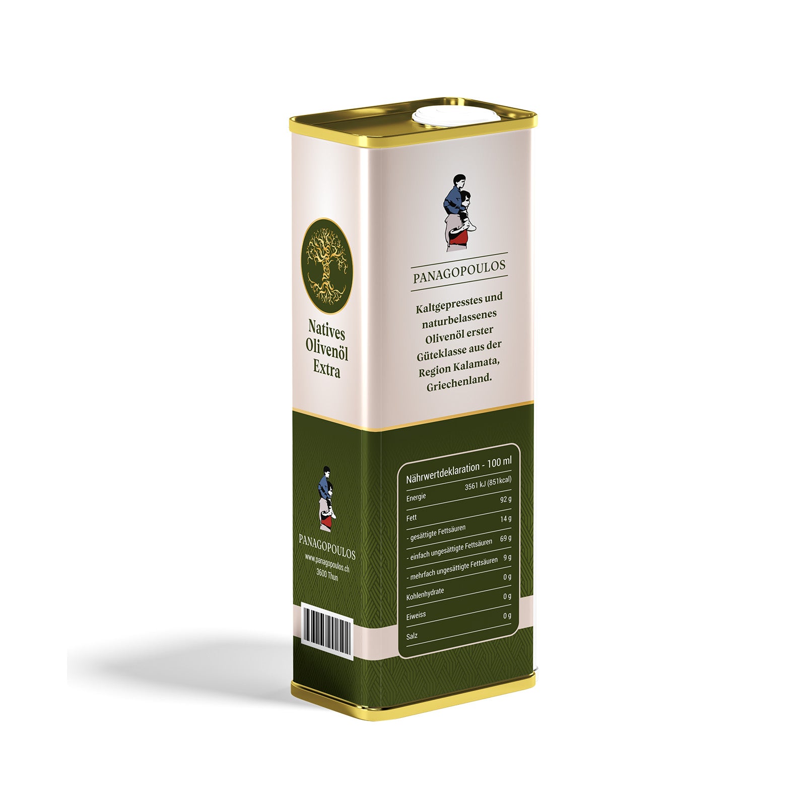 Huile d'olive extra vierge, bidon de 5 l - Première qualité, pressée à froid